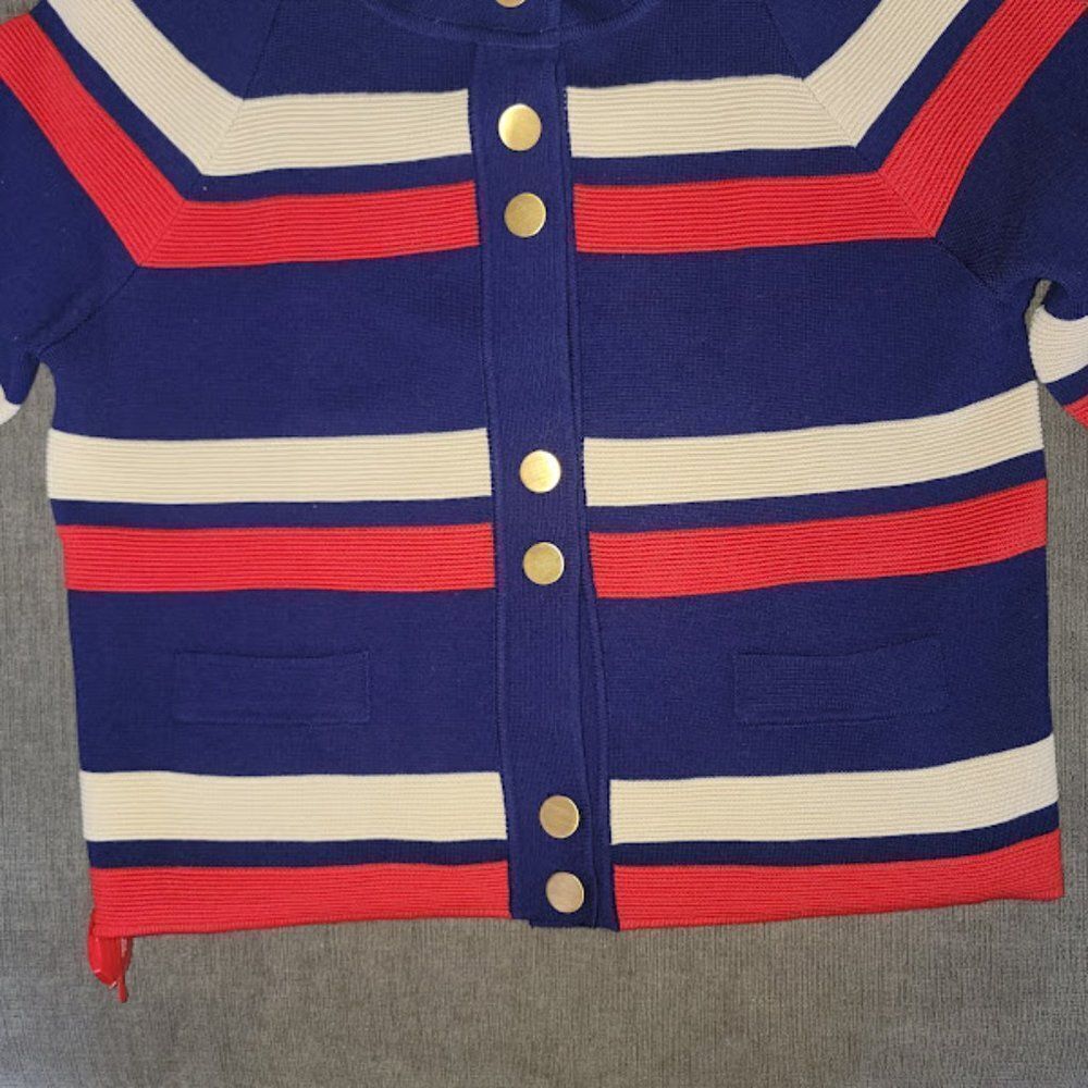Gucci Women Silvie Striped Wool Cardigan Size Medium - Picture 7 of 16